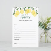 アドバイスfor the Bride Lemonsブライダルシャワーカード (スタンド正面)