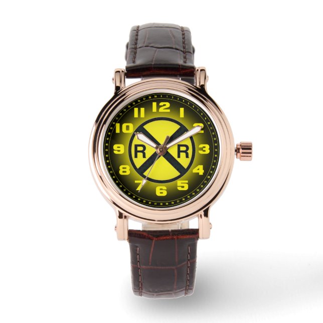 アドバンス警告標識踏切腕時計 腕時計 (正面)