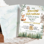 アドバ素晴らしントアニマルフォレスト共同ベビーシャワー 招待状