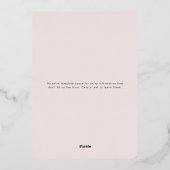 アドバ素晴らしントガールピンクベビーシャワーバラ金ゴールド 箔招待状 (裏面)