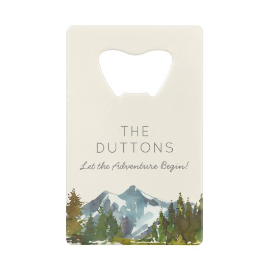 アドベンチャパーソナライズされたー開始結婚式の引き出物 クレジットカード栓抜き (裏面)