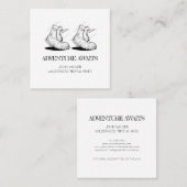 アドベンチャーがアウトドアガイド旅行を待つ スクエア名刺 (正面/裏面)