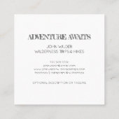 アドベンチャーがアウトドアガイド旅行を待つ スクエア名刺 (裏面)