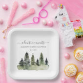 アドベンチャーがウッドランドベビーシャワーを待つ ペーパープレート (パーティー)