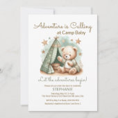 アドベンチャーがキャンプベイビーシャワーを呼び出す 招待状 (正面)