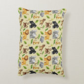 アドベンチャーがサファリジャングル動物のパターンを待つ アクセントクッション (裏面(縦))