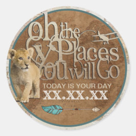 アドベンチャーがステッカーを待つ ラウンドシール