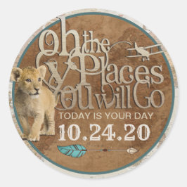 アドベンチャーがステッカーを待つ ラウンドシール