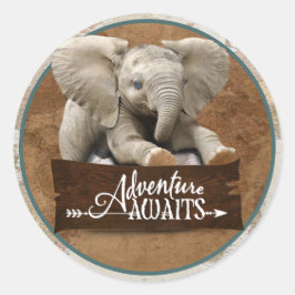 アドベンチャーがステッカーを待つ ラウンドシール