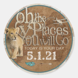 アドベンチャーがステッカーを待つ ラウンドシール