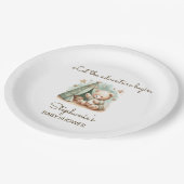 アドベンチャーがテディベアのベビーシャワーを呼び出す ペーパープレート (アングル)