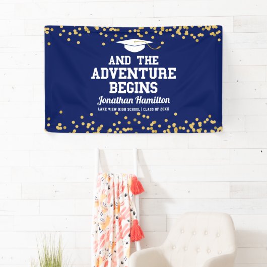 アドベンチャーがネイビーブルーグラードパーティーを始める 横断幕 (インサイチュ)