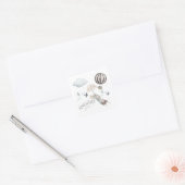 アドベンチャーがバニーステッカーを待つ スクエアシール (封筒)