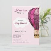アドベンチャーがピンクの女の子ベビーシャワーを待つ 招待状 (スタンド正面)