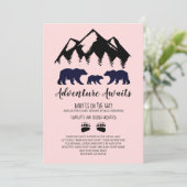 アドベンチャーがベアーズベアーズピンクの赤ちゃんシャワーをメールで待つ 招待状 (スタンド正面)