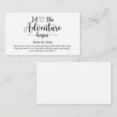 アドベンチャーがベビーシャワー用クラフトブックを待つ エンクロージャーカード (正面/裏面)