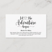 アドベンチャーがベビーシャワー用クラフトブックを待つ エンクロージャーカード (正面)