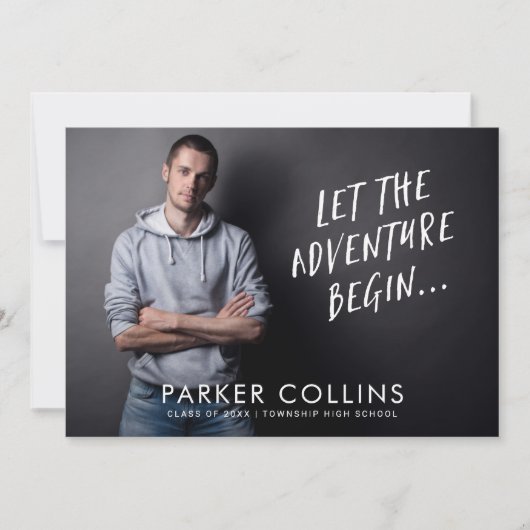 アドベンチャーが写真卒業パーティーを始める 招待状 (正面)