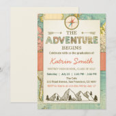 アドベンチャーが卒業招待旅行マップを待つ 招待状 (正面/裏面)