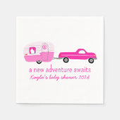 アドベンチャーが可愛いトラック&トレーラーベビーシャワーを待つ スタンダードカクテルナプキン (正面)