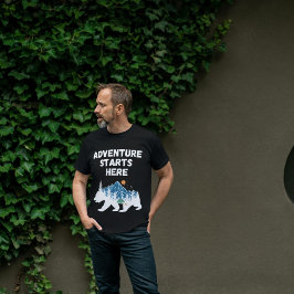 アドベンチャーが始まるベアーシルエットキャンプ Tシャツ