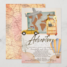 アドベンチャーが始まる ピンクのベビーシャワー メールで届く 招待状