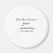 アドベンチャーが始まる！ ブライダルシャワー 詳細：名前追加してね d マグネット (正面)
