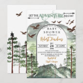アドベンチャーが始まる！ベビーシャワーのご案内 招待状 (正面/裏面)
