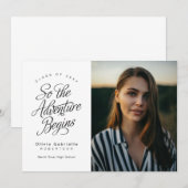 アドベンチャーが始まる ミニマルな卒業式 案内状 (正面/裏面)