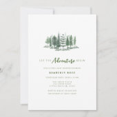 アドベンチャーが始まる! ラスティック フォレスト ベイビー シャワー 招待状 (正面)
