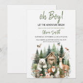 アドベンチャーが始まる！森のベビーシャワー 招待状 (正面/裏面)