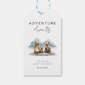 アドベンチャーが待っている 山のクマ サファリ ベビーシャワー ギフトタグ (正面)