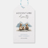 アドベンチャーが待っている 山のクマ サファリ ベビーシャワー ギフトタグ (裏面)