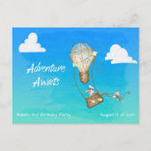 アドベンチャーが待っている 熱気球の猿 ポストカード (正面)