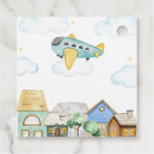 アドベンチャーが待っている！飛行機パイロット ベイビーシャワー フェイバータグ (裏面)