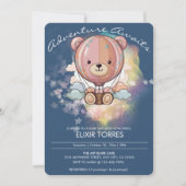 アドベンチャーが待つくまさんの熱気球ベビーシャワー 招待状 (正面)