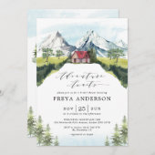 アドベンチャーが待つ山の森 ブライダルシャワー 招待状 (正面/裏面)