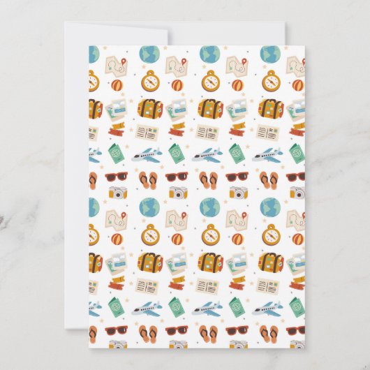 アドベンチャーが待つ引退パーティー バケーション ホリデー 招待状 (裏面)