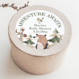 アドベンチャーが待つ森の動物たち ベビーシャワー ラウンドシール