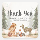 アドベンチャーが待つ ウッドランド ベイビー シャワー スクエアシール (正面)