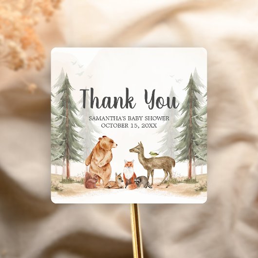 アドベンチャーが待つ ウッドランド ベイビー シャワー スクエアシール