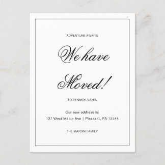 アドベンチャーが新しいアドレスの移行発表を待つ ポストカード