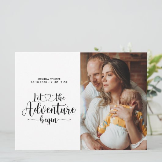 アドベンチャーが新しい親とベビーの写真誕生を開始 案内状 (スタンド正面)