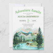 アドベンチャーが森にベアーズマウンテンベビーシャワー 招待状 (正面)