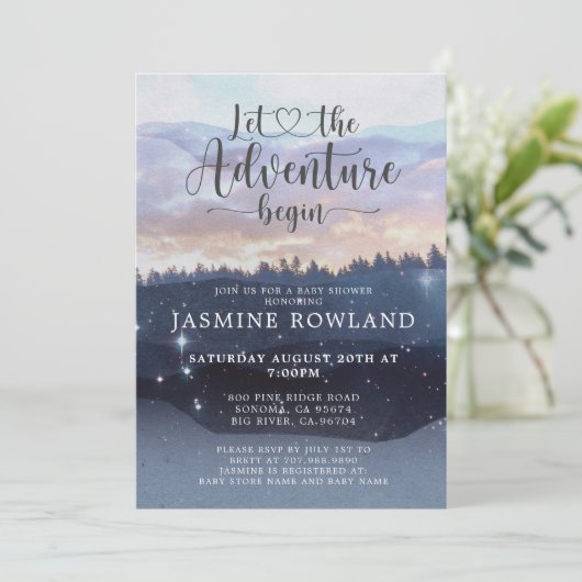アドベンチャーが森のベビーシャワー招待状 招待状 (スタンド正面)
