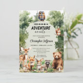 アドベンチャーが森の動物の赤ちゃんシャワーを待つ 招待状 (スタンド正面)