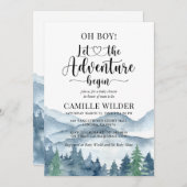 アドベンチャーが森の男の子ベイビーシャワー招待状 招待状 (正面/裏面)