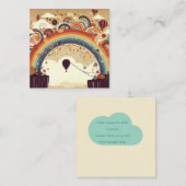 アドベンチャーが熱気球ツインベイビーシャワーを待つ エンクロージャーカード (正面/裏面)