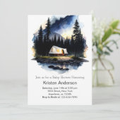 アドベンチャーが編集可能なベビーシャワーを待つ 招待状 (スタンド正面)