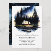 アドベンチャーが編集可能なベビーシャワーを待つ 招待状 (正面/裏面)